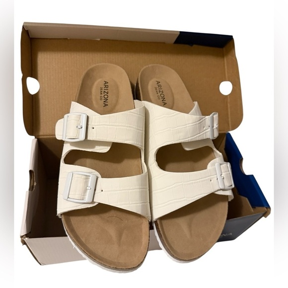 Arizona Jean Company Shoes - Arizona Jean Company White Sandals with Adjustable Straps